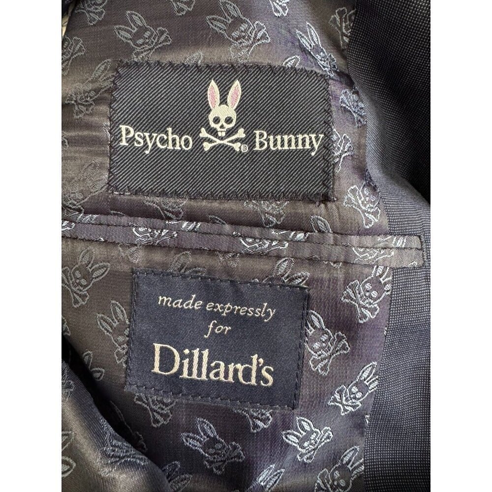 PSYCHO BUNNY 100% Wool Navy Blue Two Button Blazer Coat - Picture 5 of 5